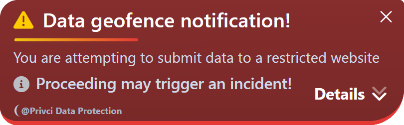 Geofence violation prompt